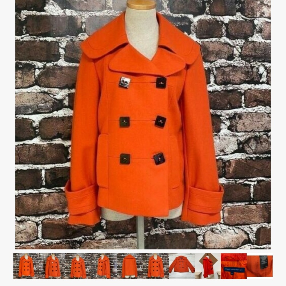 Perfect for Fall🍁 French Connection Wool Cashmere Double Breasted Pea Coat